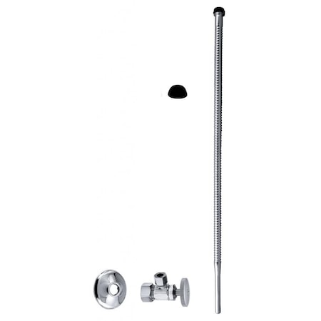 Westbrass Supply Kit, 5/8" OD x 3/8" OD x 20" Corrugated in Polished Chrome D105K20-26